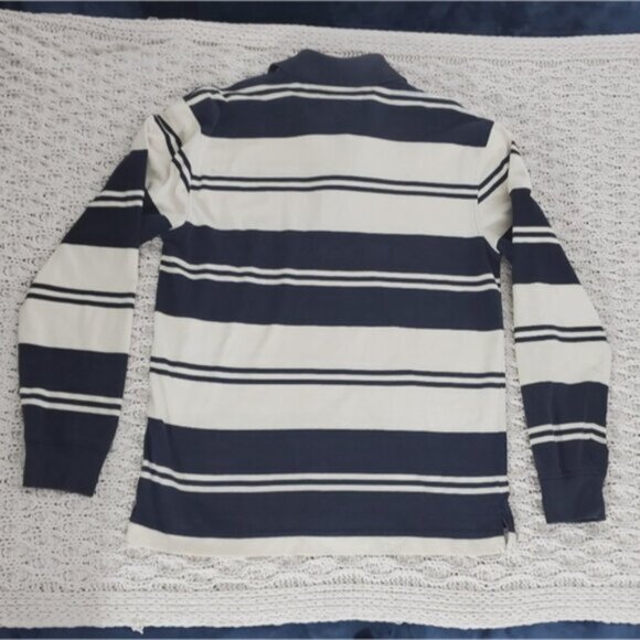 Tommy Hilfiger Cotton Polo Golf Shirt- Striped- M Loose Fit- Vintage - Picture 12 of 16